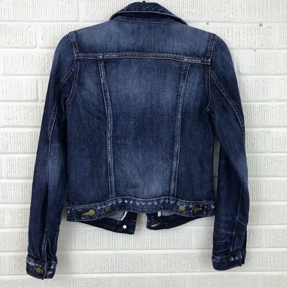 GAP Distressed Jean Jacket Denim Blue Small S - Picture 6 of 8